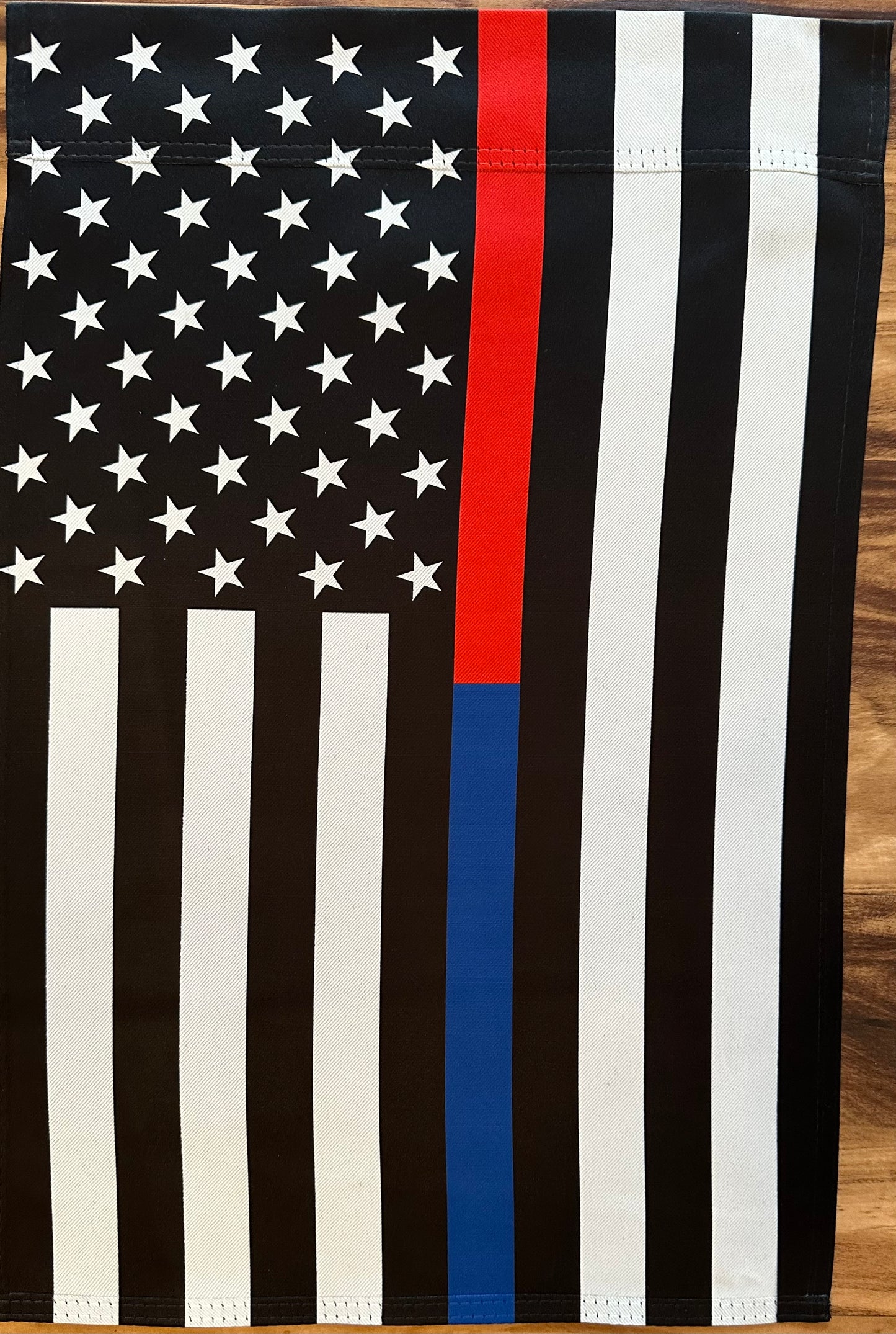 American Flag with Red & Blue Stripe