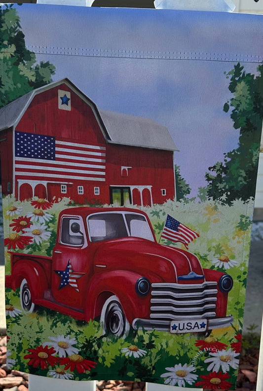 USA Barn with Truck