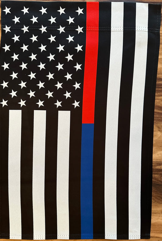 American Flag with Red & Blue Stripe