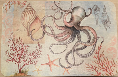 Crab with seashells placemat
