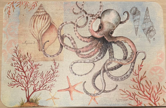 Crab with seashells placemat