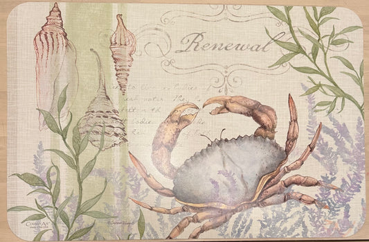Crab with seashells placemat