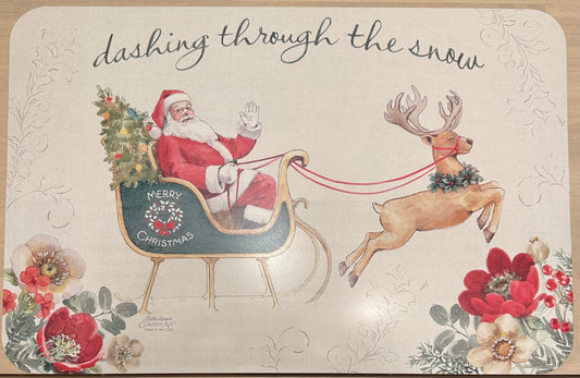 Merry Christmas Santa Sled Placemat